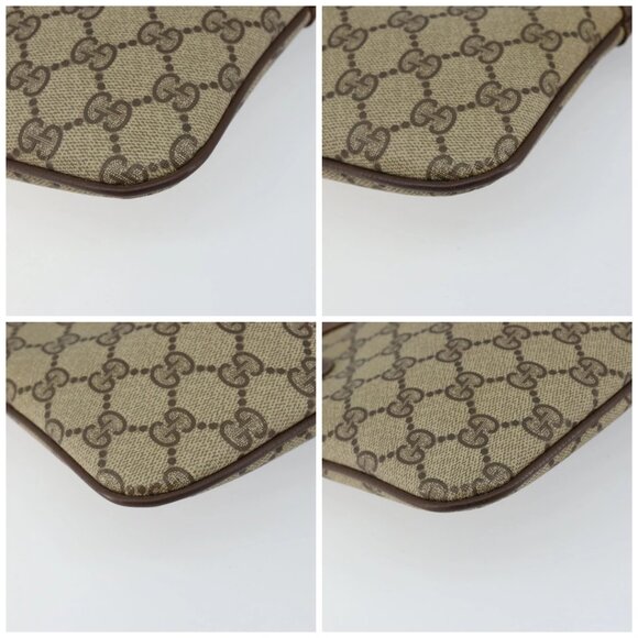 GUCCI GG Supreme Web Sherry Line Bag PVC Beige Gold 904 02 047 Auth 144351 - Picture 14 of 16